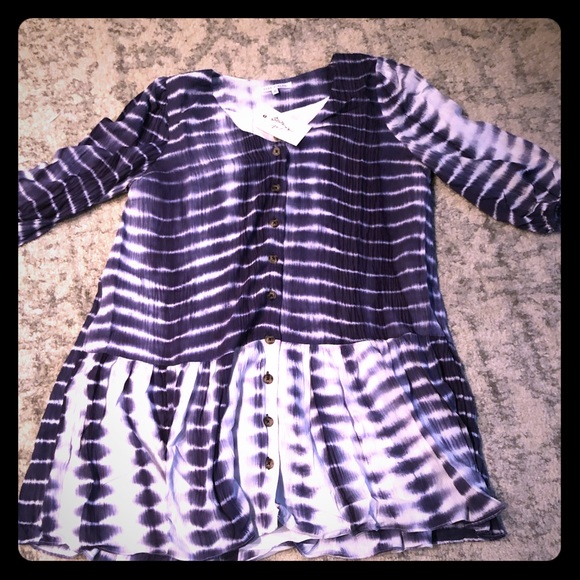 Blue Tie Dye Dress - Picture 1 of 4